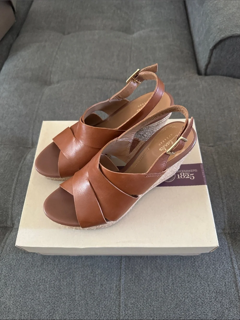 Clarks ‘Amelia Dally’ Crisscross Wedge Sandals